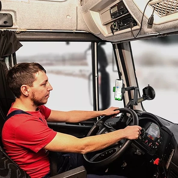 D001 Model Uzun Kollu Sağlam Cep Telefonu Tutucu - Kamyon Ekskavatör Forklift İçin - 6