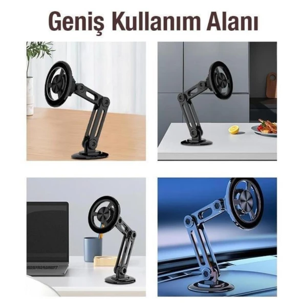 Coofbe Güçlü Metal Magsafe Uyumlu 360 ° Dönebilen Araç İçi Telefon Tutucu Masaüstü Telefon Tutucu Stand - 10