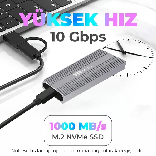 VIT 1TB TAŞINABİLİR DİSK | USB 3.1 Gen 2 | Metal Kasa V001TB - 3