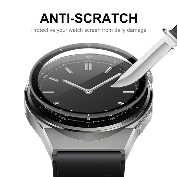 Huawei Watch GT 3 Pro 46mm Uyumlu 5li 3D Tam Kaplama Yumuşak PC Kenar PMMA HD Ekran Koruyucu Film - 6