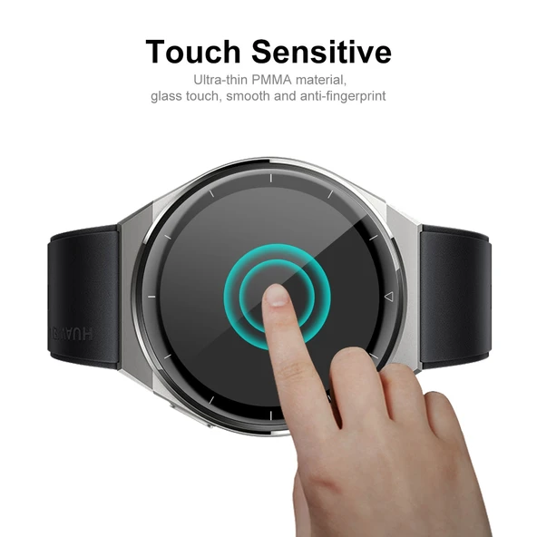 Huawei Watch GT 3 Pro 46mm Uyumlu 5li 3D Tam Kaplama Yumuşak PC Kenar PMMA HD Ekran Koruyucu Film - 5