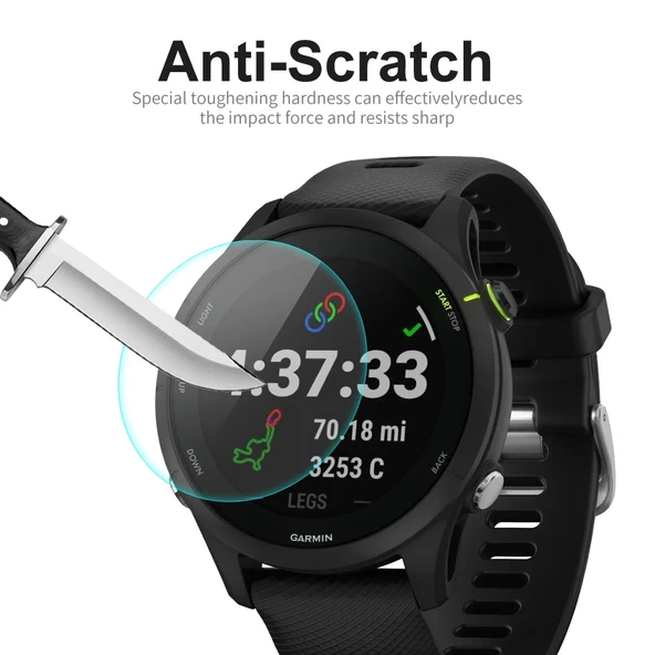 Garmin Forerunner 255 Uyumlu 0.2mm 9H Sertleştirilmiş Cam Ekran Koruyucu Film 1 Adet - 6