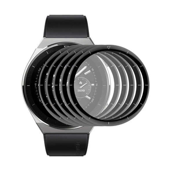 Huawei Watch GT 3 Pro 46mm Uyumlu 5li 3D Tam Kaplama Yumuşak PC Kenar PMMA HD Ekran Koruyucu Film