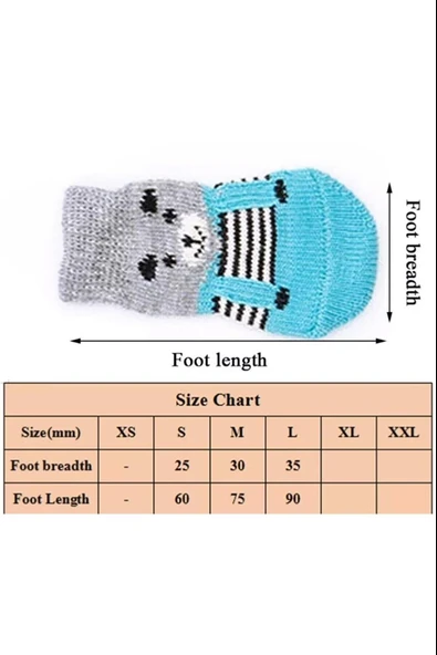 Kedi Köpek Kaydırmaz Örme Çorap - Resim 2