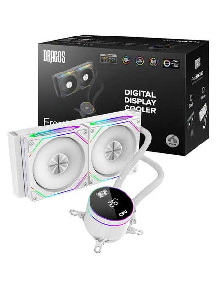 Dragos FrostBite ARGB Beyaz 240 mm İşlemci Sıvı Soğutucu