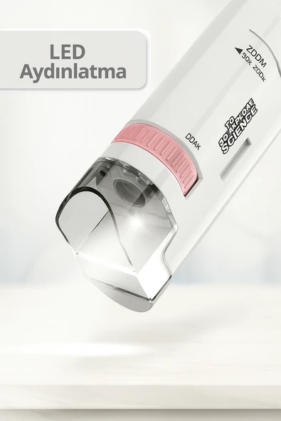 QASUL Mini Mikroskop LED Işık ile Gözlem Öğrenme için Yüksek Çözünürlüklü Çocuk Mikroskop - 3