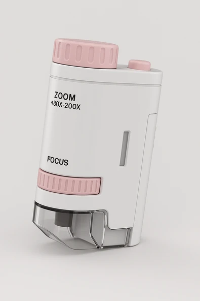 QASUL Mini Mikroskop LED Işık ile Gözlem Öğrenme için Yüksek Çözünürlüklü Çocuk Mikroskop