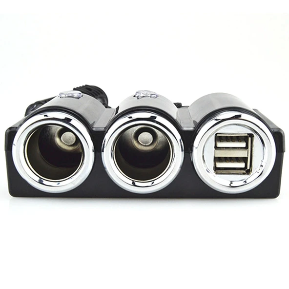 DC 12V 24V Çift USB Çoklu Araç Çakmaklık Çoğaltıcı Adaptör 2 Soketli - 2