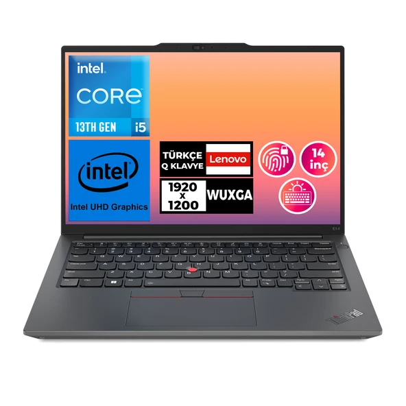 Lenovo ThinkPad E14 G5 i5-13420H 40GB 512GB SSD 14" W11P Taşınabilir Bilgisayar 21JK00LCTX 011 ürün görseli 1