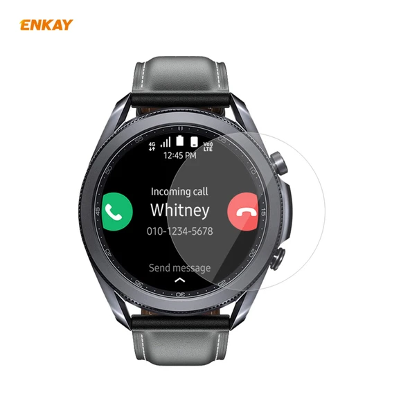 Samsung Galaxy Watch3 45mm Uyumlu 2li ENKAY Hat-Prince Şeffaf HD PET Ekran Koruyucu Film - 2