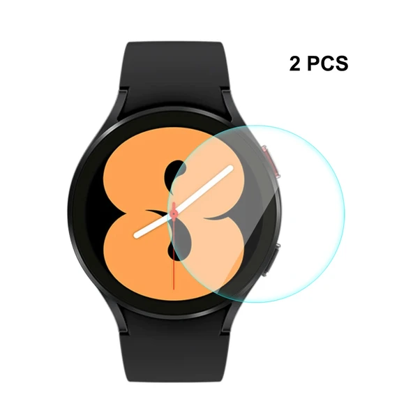 Samsung Galaxy Watch4 40mm Uyumlu 2 Adet ENKAY Hat-Prince 0.2mm 9H Kavisli Kenar Temperli Cam Ekran Koruyucu