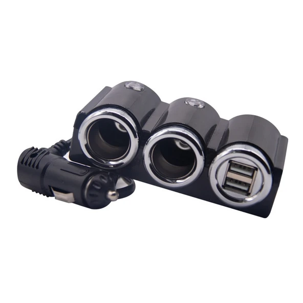 DC 12V 24V Çift USB Çoklu Araç Çakmaklık Çoğaltıcı Adaptör 2 Soketli - 3