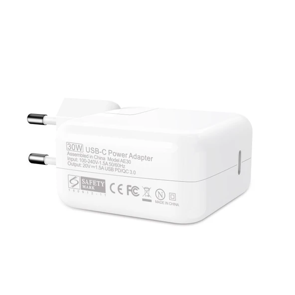 30W USB C Tip C Dizustu Laptop Taşınabilir Güç Adaptörü 1.8m USB C Şarj Kablosu UK Fiş - 3