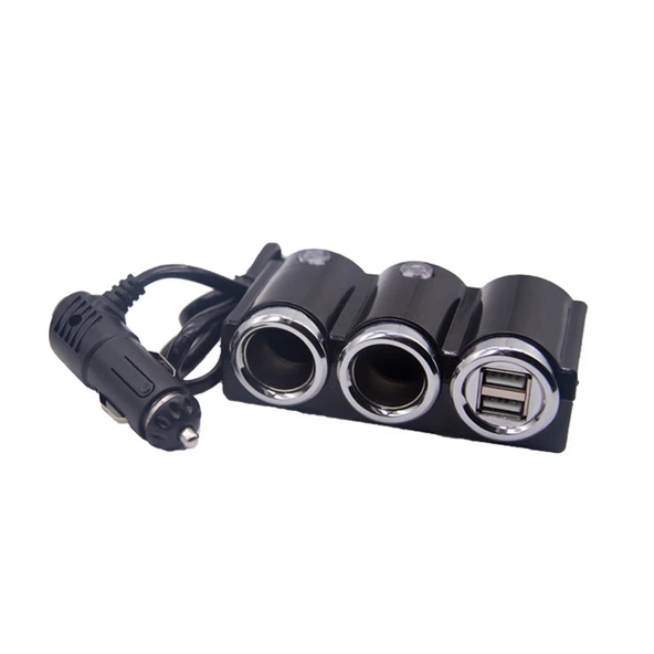 DC 12V 24V Çift USB Çoklu Araç Çakmaklık Çoğaltıcı Adaptör 2 Soketli