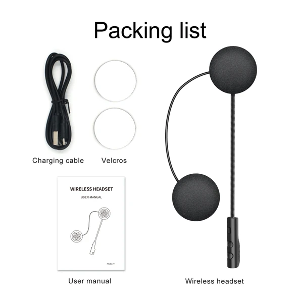 T4 Motosiklet Kaskı Bluetooth Kulaklık BT 5.0 Stereo SIRI Destekli - 12