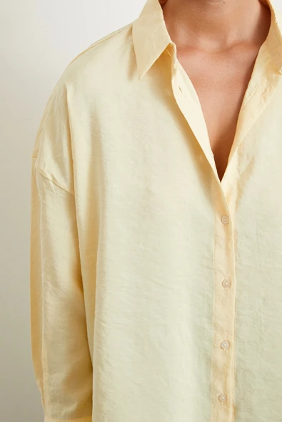 Basic Modal Gömlek Sarı - Resim 2
