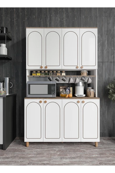 KZNMOB HOME Stella Bohem Tarzda Kahve Köşesi, Erzak Dolabı, Kiler Dolabı, Çok Amaçlı Mutfak Dolabı