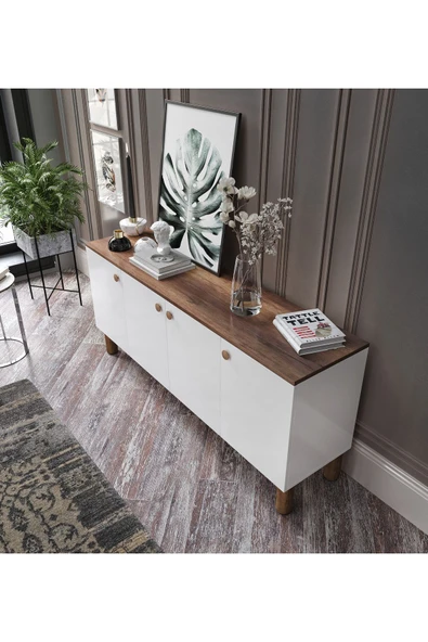 KZNMOB HOME Işık Çok Amaçlı Bohem Konsol, Bohem Salon Mobilyası - Tamamı 1. Kalite Mdf - Resim 4