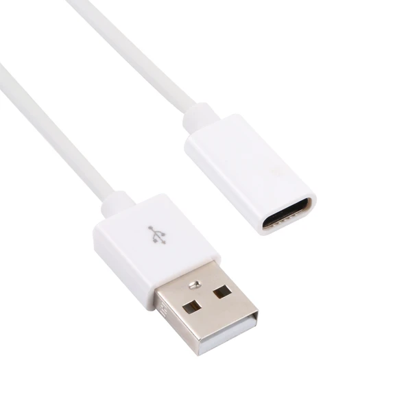 1 Metre USB Erkek - USB C Dişi Adaptör Kablosu Beyaz - 4