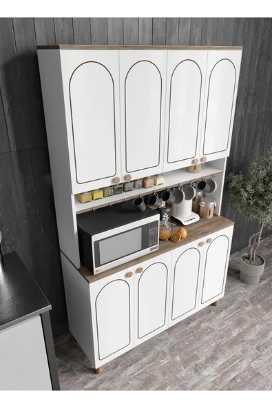 KZNMOB HOME Stella Bohem Tarzda Kahve Köşesi, Erzak Dolabı, Kiler Dolabı, Çok Amaçlı Mutfak Dolabı - 4