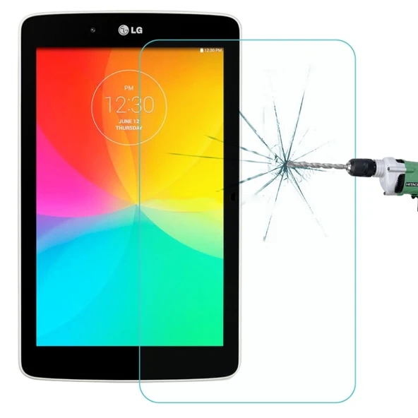 LG G Pad 7.0 V400 Uyumlu 0.4mm 9H Sertlikte 2.5D Patlamaya Dayanıklı Temperli Cam Ekran Koruyucu