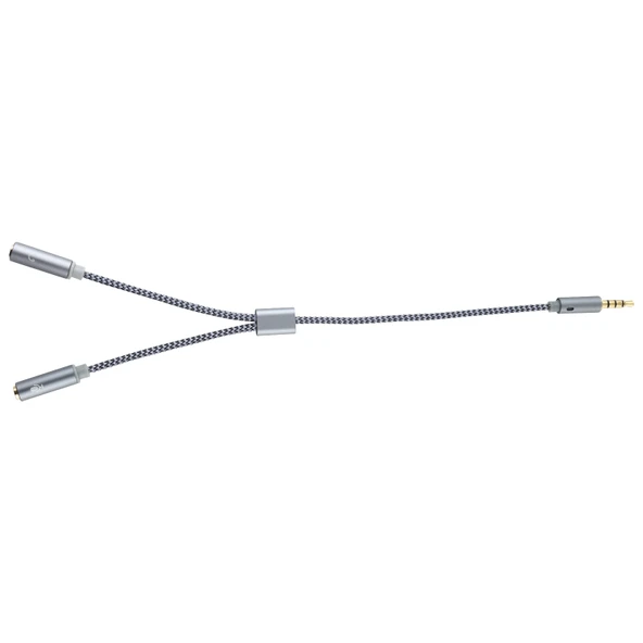 HY191 2si1 Arada 3.5mm Erkek Mikrofon ve Ses Kadın Örgülü Kablo 26cm - 5