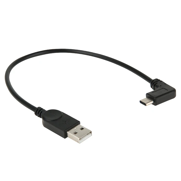 28AWG Yüksek Hızlı USB 2.0 Erkekten 90 Derece Dirsek USB-C Tip C 3.0 Erkek Veri Senkronizasyon Kablosu Adaptörü