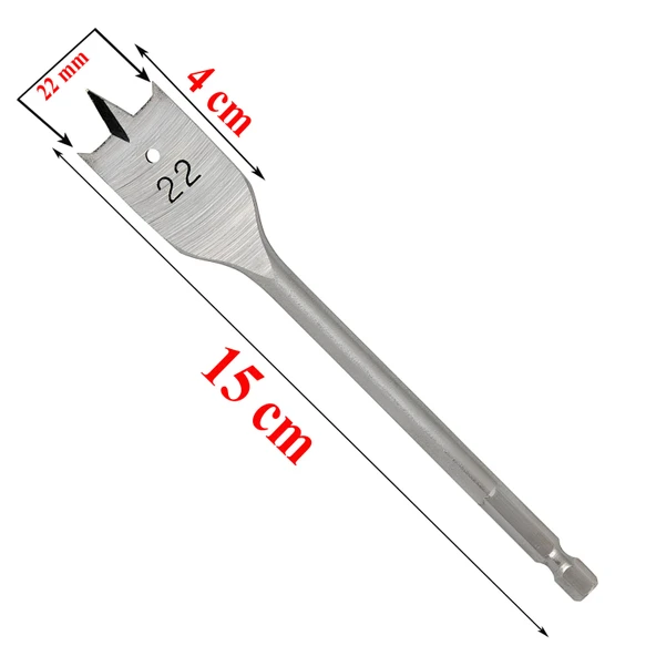 Ahşap Delme Ucu Matkap Ucu Tahta Sunta Plastik Alçıpan Delme Ucu Bits Yaprak Uç 22 mm - 3