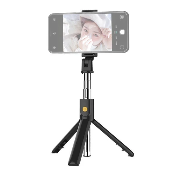 K07 Bluetooth 40 Ayarlanabilir Siyah Selfie Çubuğu Tripodlu - 2