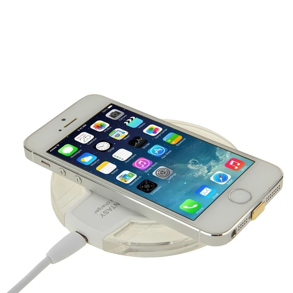 FANTASY Kablosuz Şarj Cihazı ve 8Pin Kablosuz Şarj Alıcısı Beyaz iPhone 6 Plus 6 5S 5C 5 Uyumlu - 2