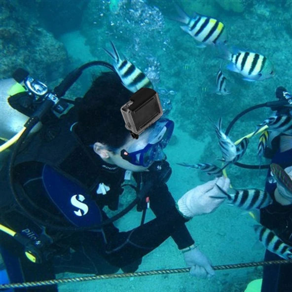 Sarı Su Sporları Dalış Maskesi GoPro Insta360 DJI Uyumlu Kamera Montajlı - 7