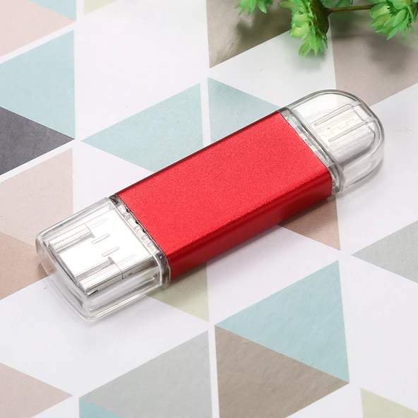 32GB 3 in 1 USB-C Type-C USB 20 OTG Flash Bellek Kirmizi - 9