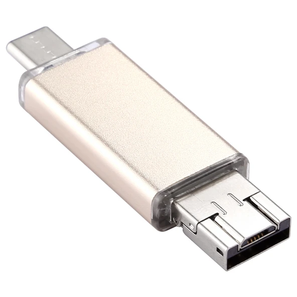 128GB 3 in 1 USB-C Type-C USB 20 OTG Flash Bellek Altın - 2