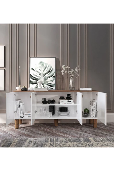 KZNMOB HOME Işık Çok Amaçlı Bohem Konsol, Bohem Salon Mobilyası - Tamamı 1. Kalite Mdf - Resim 3