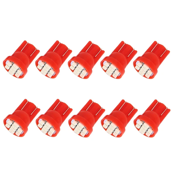 10lu T10 8 LED Kırmızı Araba Sinyal Ampulü - 2