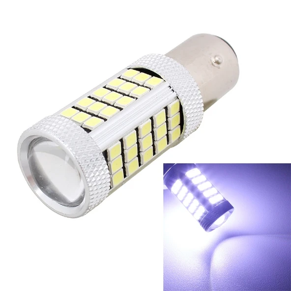 2 Adet 1157 BAY15D 12.6W 630LM 6500K Beyaz Işık 2835 SMD 66 LED Araç Fren ve Direksiyon Lambası DC12V