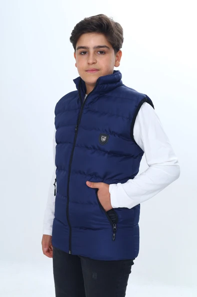 Toontoy Erkek Çocuk Su İtici Dik Yaka Fermuarlı Cepli Şişme Yelek - Resim 12