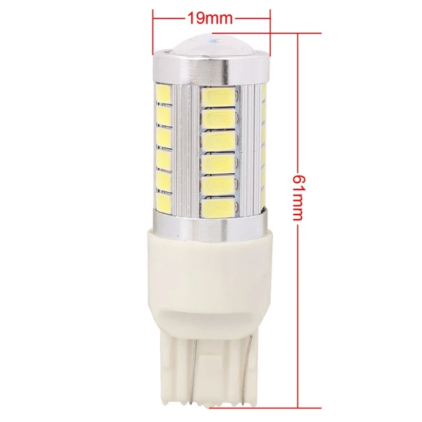 2 Adet T20 16.5W 990LM 6500K Beyaz Işık 5630 SMD Çift Kablolu 33 LED Araç Fren ve Direksiyon Lambası DC12V - 4