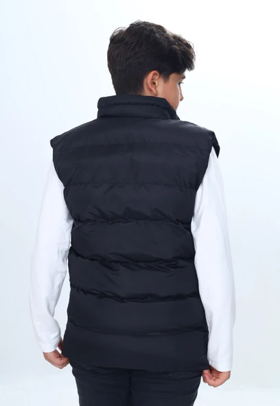 Toontoy Erkek Çocuk Su İtici Dik Yaka Fermuarlı Cepli Şişme Yelek - Resim 6