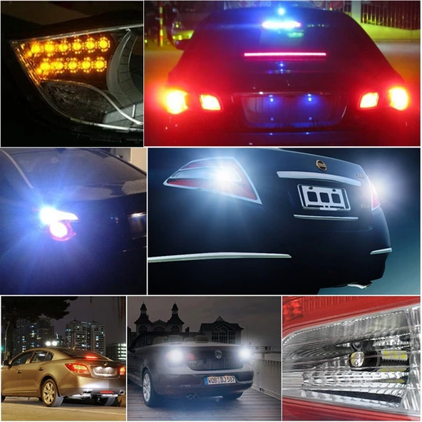 2 Adet 1156 Model 10W 540LM Beyaz Işık 54 LED 4014 SMD Araç Fren ve Direksiyon Lambası DC 12V - 9