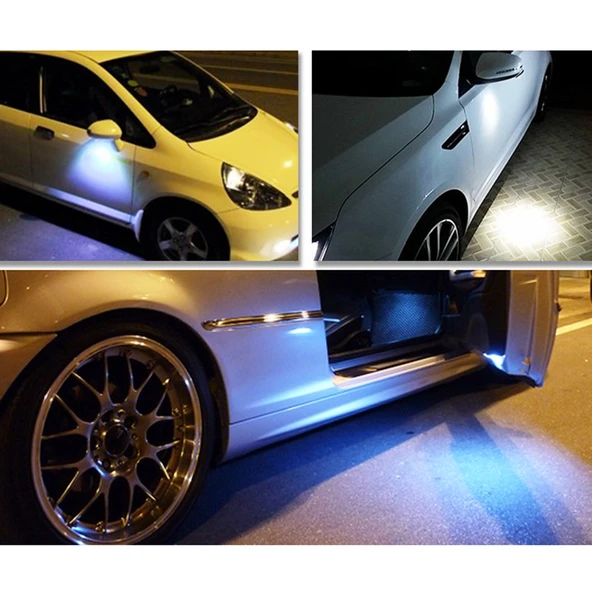 2 Adet 3W 120LM Su Geçirmez Göz Tipi Beyaz LED Araç Lambası Gümüş Kablo Uzunluğu 60cm - 9