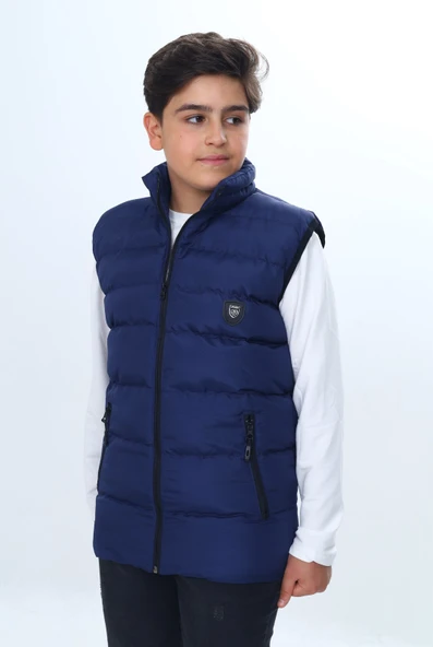 Toontoy Erkek Çocuk Su İtici Dik Yaka Fermuarlı Cepli Şişme Yelek - Resim 11