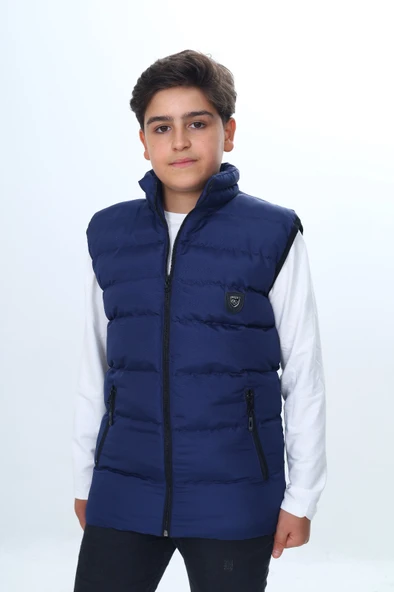 Toontoy Erkek Çocuk Su İtici Dik Yaka Fermuarlı Cepli Şişme Yelek - Resim 10