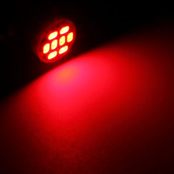 10lu T10 8 LED Kırmızı Araba Sinyal Ampulü - 7