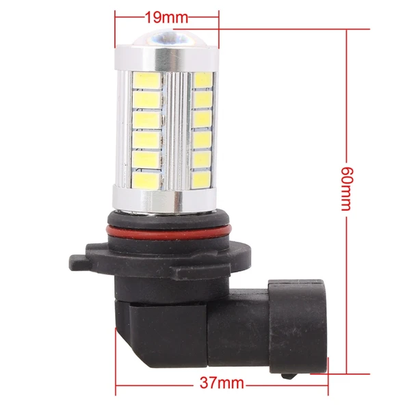 9006 Model 16.5W 990LM 6500K Beyaz Işık 33 LEDli Araba Fren ve Direksiyon Ampulü DC12V 2'li Set - 4