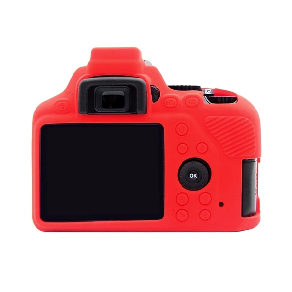 Nikon D3500 Uyumlu Kırmızı Yumuşak Silikon Kamera Kılıfı - 3