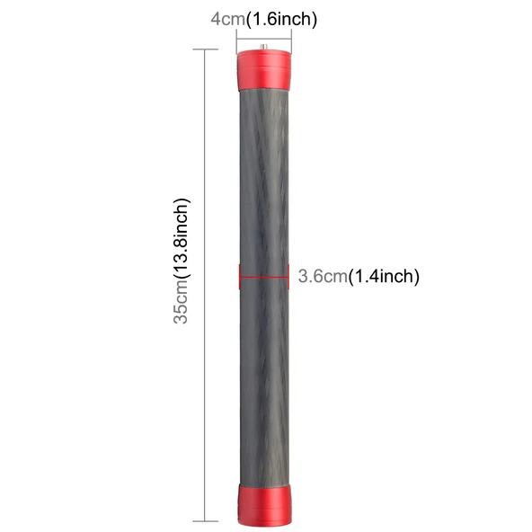 PULUZ Karbon Fiber Uzatılabilir Monopod Çubuk DJI MOZA Feiyu V2 Zhiyun G5 SPG Gimbal Kırmızı 35cm - 3