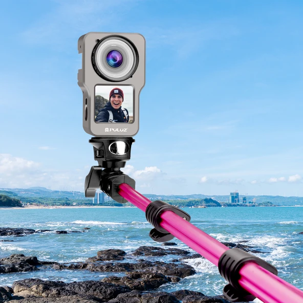 PULUZ CNC Alüminyum Alaşımlı Kafes DJI Action 2 için Titanyum Renk - 6
