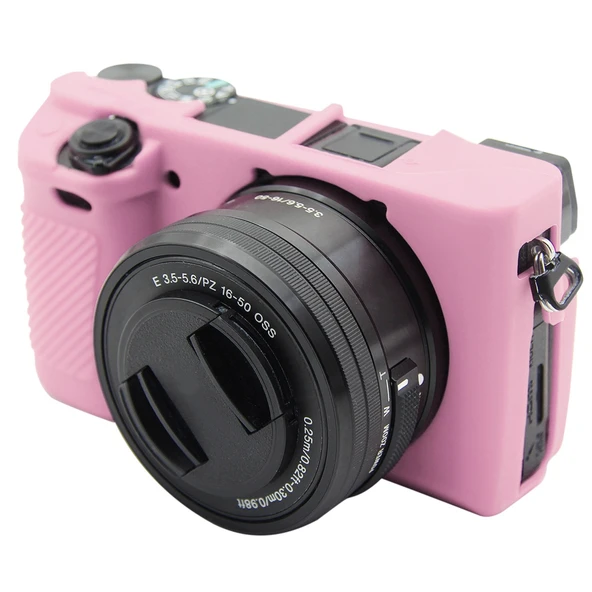 Sony ILCE-6300 A6400 Uyumlu Pembe Yumuşak Silikon Kamera Kılıfı - 2