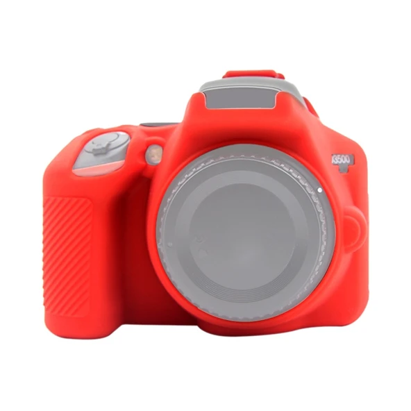 Nikon D3500 Uyumlu Kırmızı Yumuşak Silikon Kamera Kılıfı